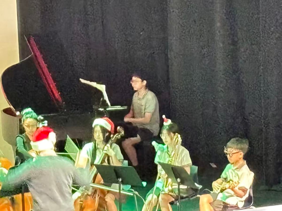 The school orchestra rehearsal